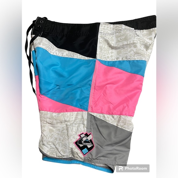 Quicksilver Board Shorts Cotton Candy Surf Swim Trunks Size 36 Medium - Picture 2 of 12